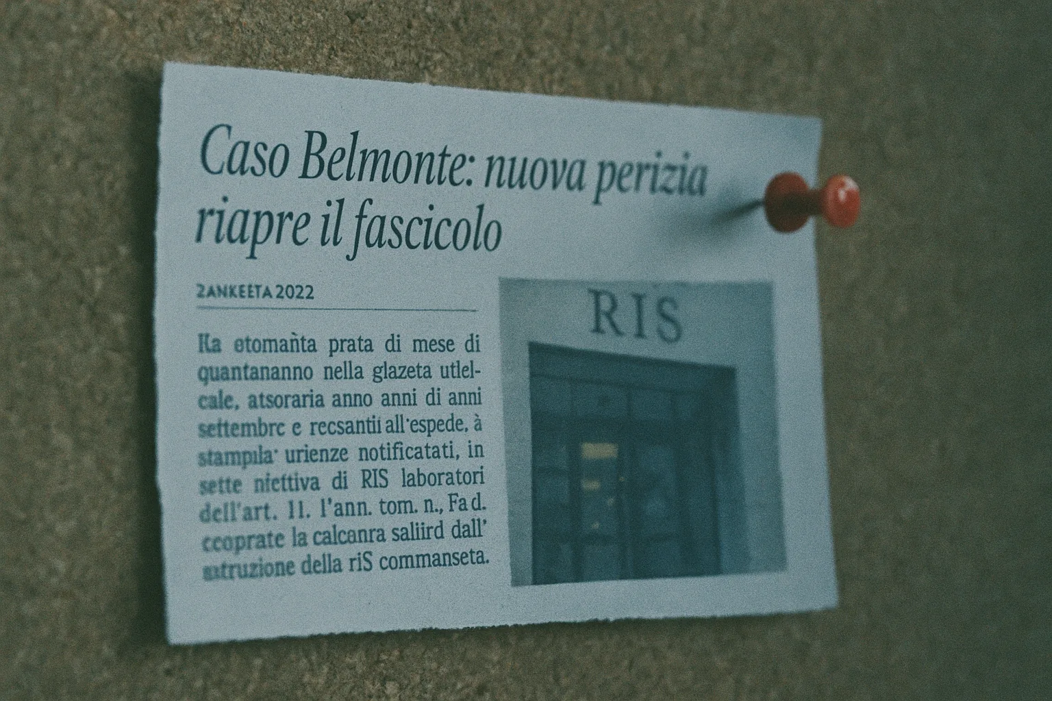 Un quotidiano locale che titola sulla riapertura del caso