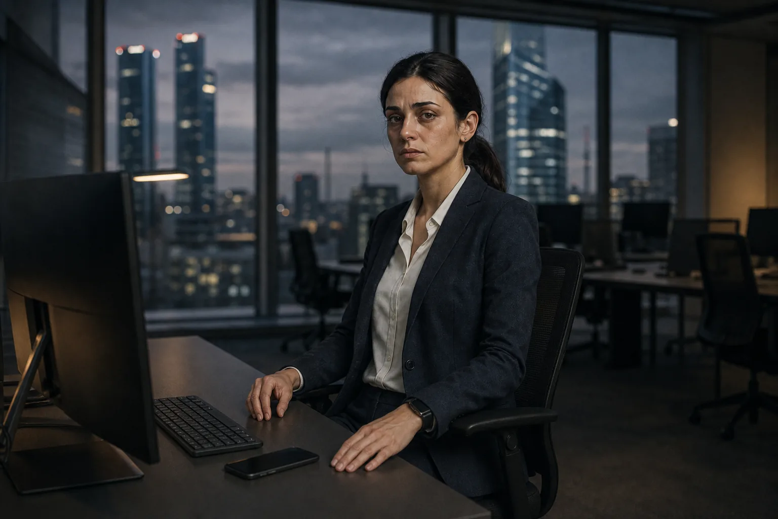 Chiara Amendola nel suo ufficio alla Torre Miralta di Milano