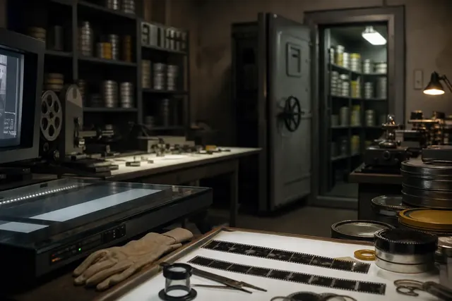 Il laboratorio di restauro della Cineteca, i tavoli luminosi e le pizze metalliche